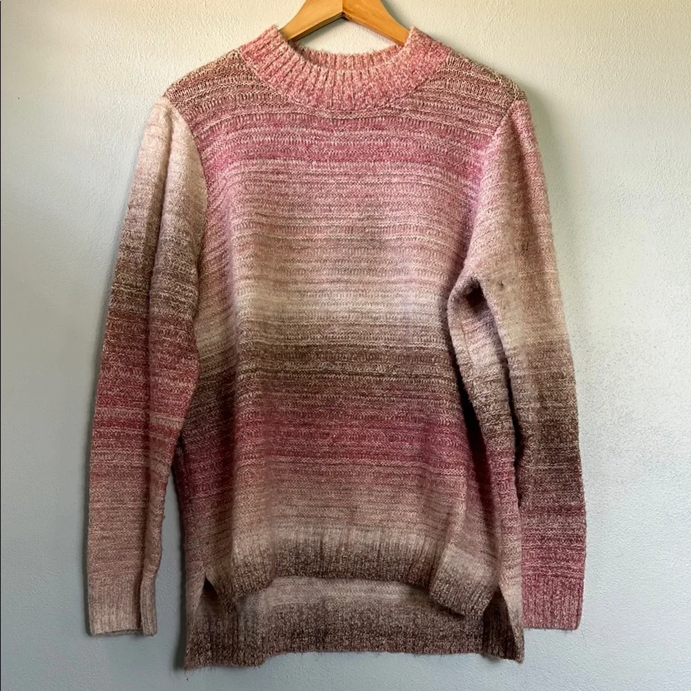 Gradient Pink and Brown Women's Sweater - Picture 1 of 3